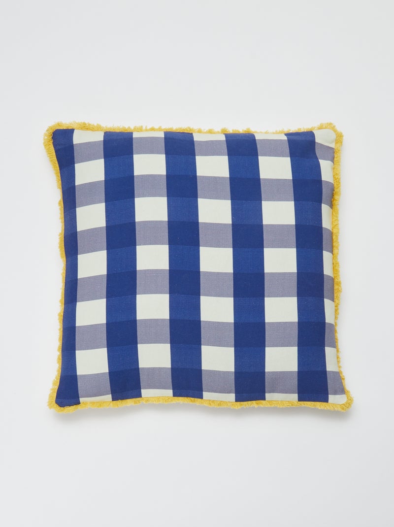 Funda de cojín de cuadros - Kiabi Home AZUL - Kiabi
