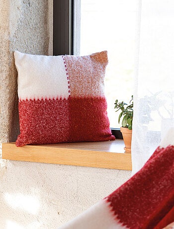 Funda de cojín de cuadros de mohair