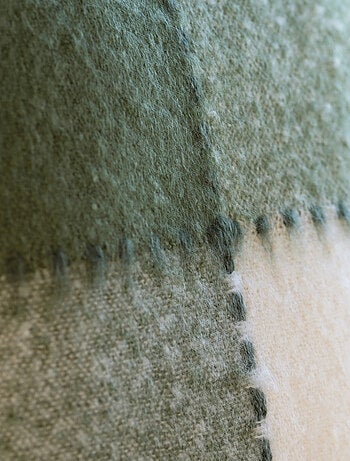 Funda de cojín de cuadros de mohair