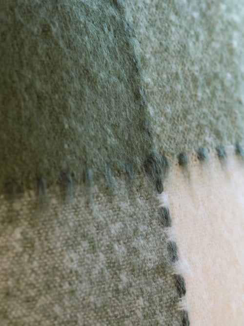 Funda de cojín de cuadros de mohair - Kiabi