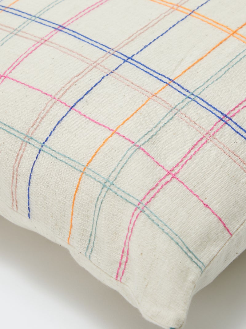 Funda de cojín de lino mezclado (45x45 cm) - Kiabi Home BEIGE - Kiabi