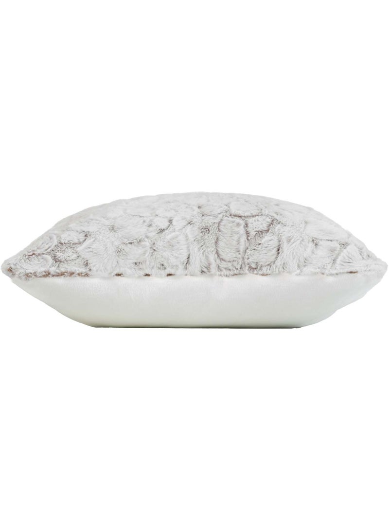 Funda de cojín de piel sintética Blanco - Kiabi