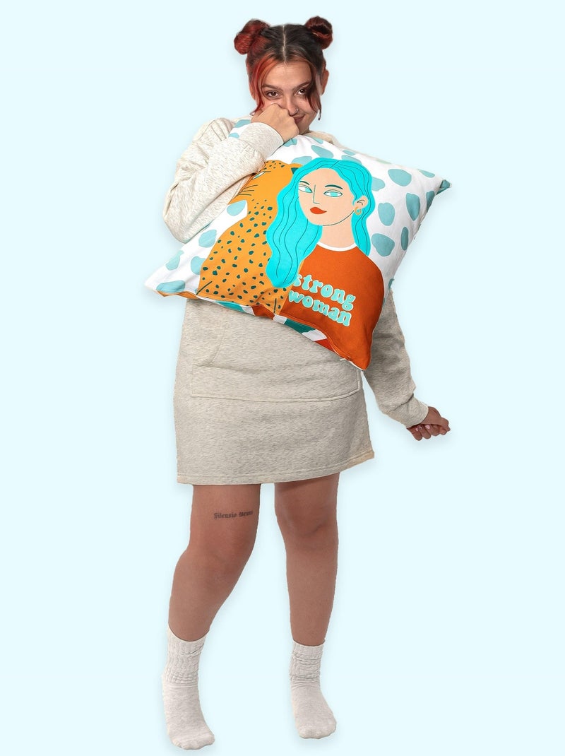 Funda de cojín decorativo Girl power "Happyfriday" Blanco - Kiabi