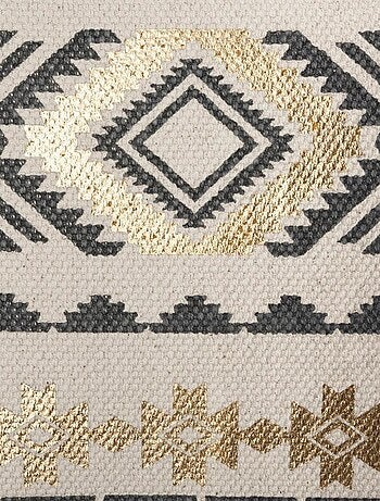 Funda de cojín étnica y dorada