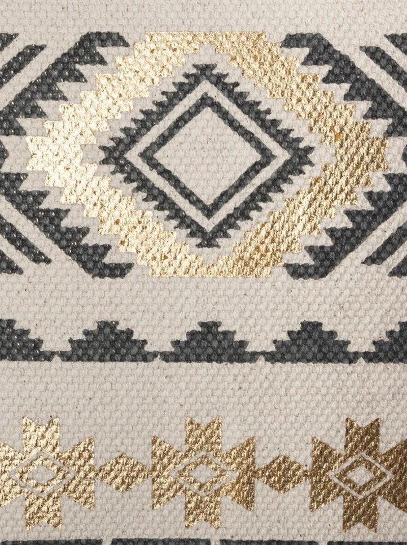 Funda de cojín étnica y dorada Gris claro - Kiabi