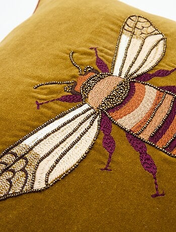Funda de cojín fantasía de terciopelo (45x45 cm) - Kiabi Home