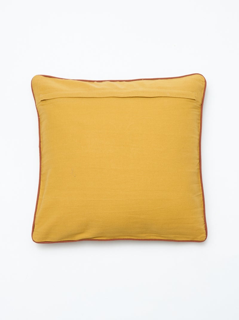 Funda de cojín fantasía en terciopelo (45x45 cm) - Kiabi Home Amarillo - Kiabi