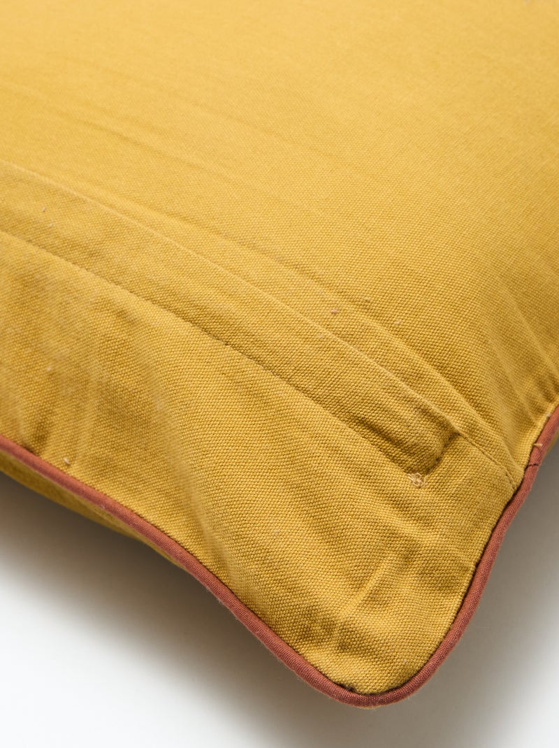 Funda de cojín fantasía en terciopelo (45x45 cm) - Kiabi Home Amarillo - Kiabi