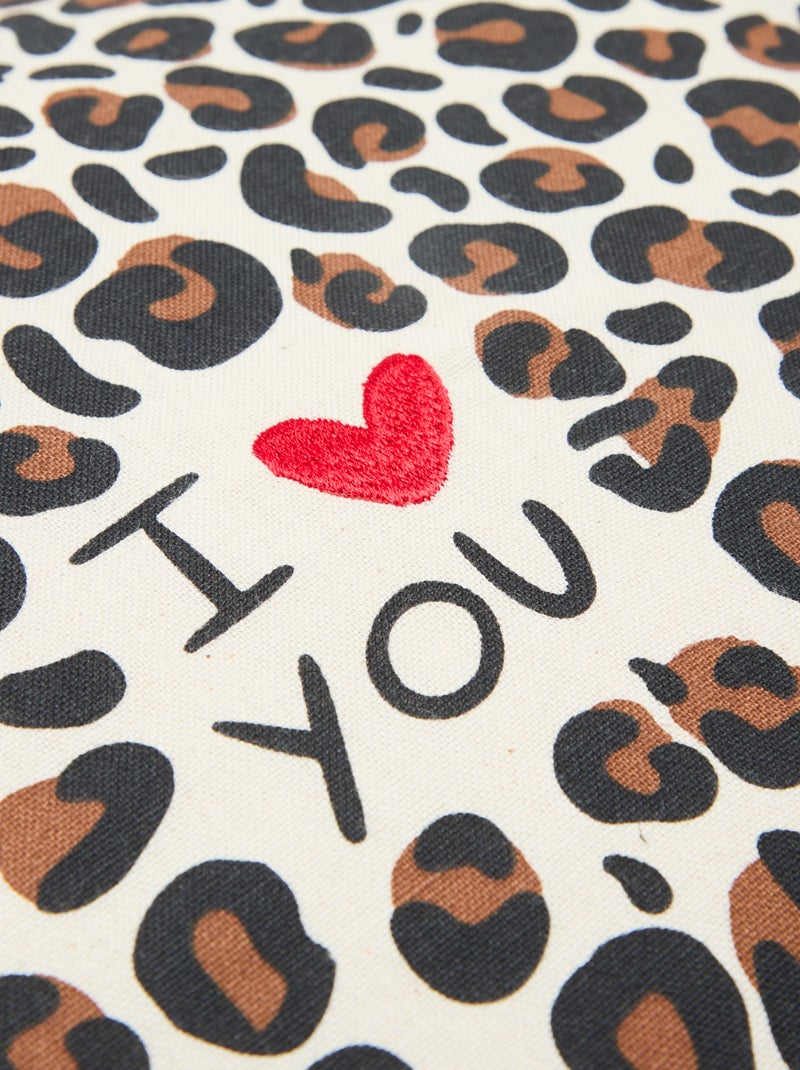 Funda de cojín leopardo Agathe Sorlet x Kiabi - 45 x 45 cm Blanco - Kiabi