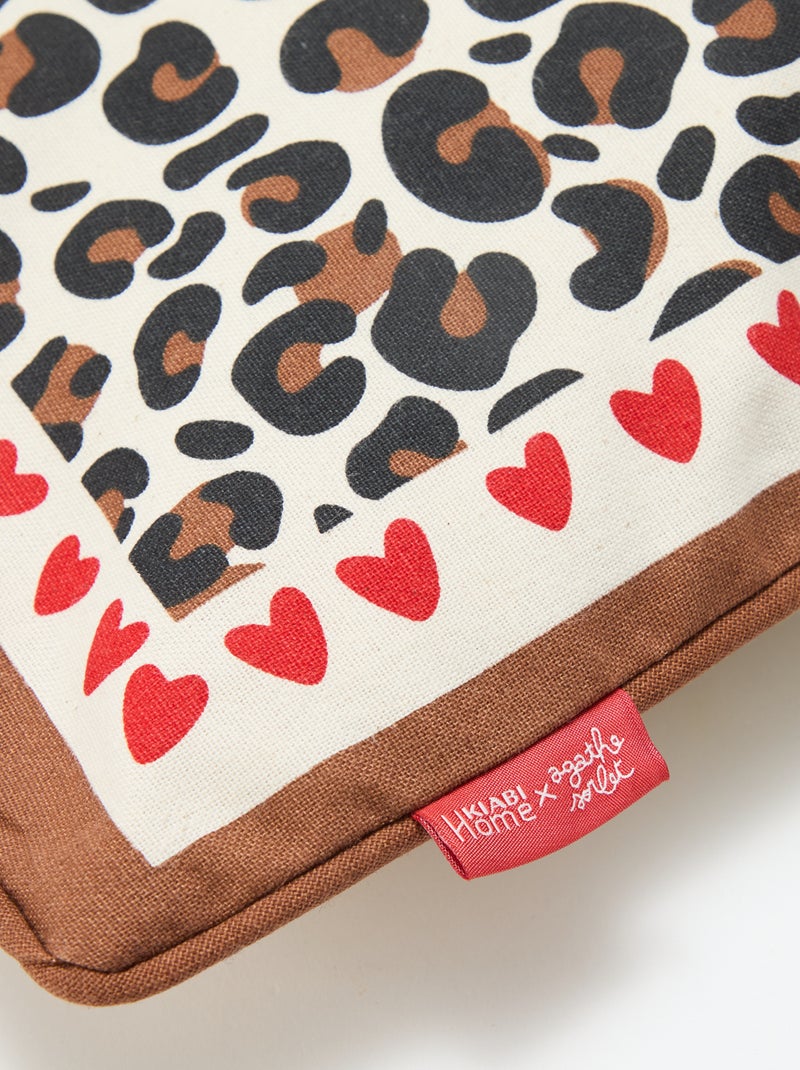 Funda de cojín leopardo Agathe Sorlet x Kiabi - 45 x 45 cm Blanco - Kiabi
