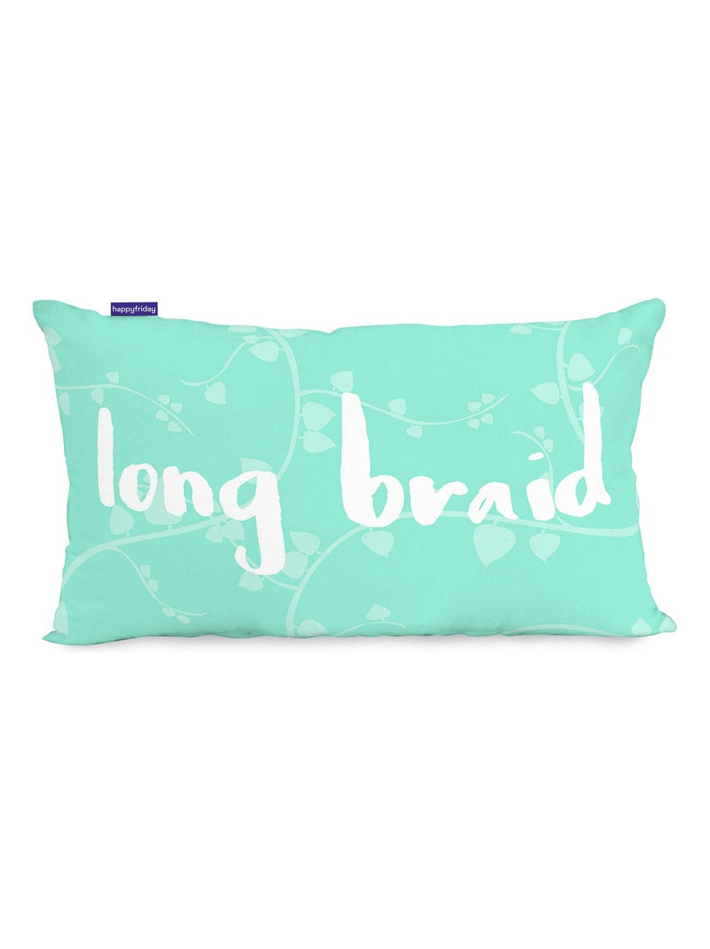 Funda de cojín Long braid "Happyfriday" Blanco - Kiabi