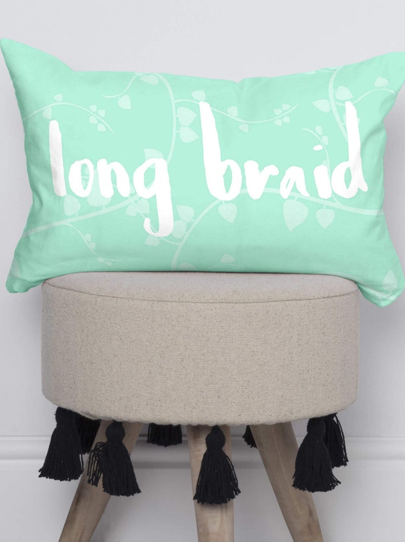 Funda de cojín Long braid "Happyfriday" Blanco - Kiabi