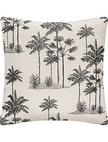 Funda de cojín palm blanco y negro 40x40cm
