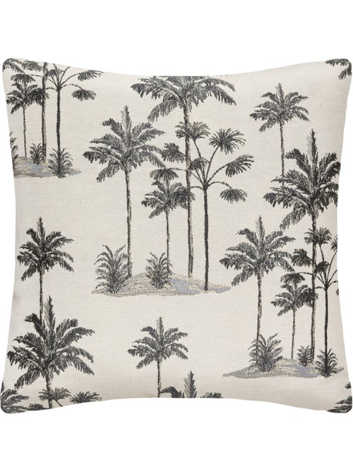 Funda de cojín palm blanco y negro 40x40cm - Kiabi Funda de cojín palm blanco y negro 40x40cm - Kiabi