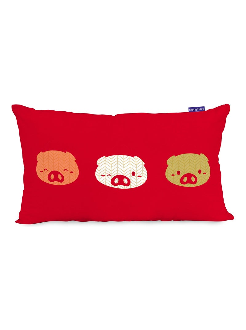 Funda de cojín Piggys "Happyfriday" Blanco - Kiabi