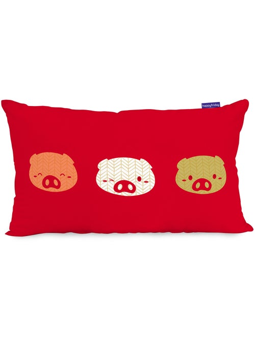 Funda de cojín Piggys "Happyfriday" - Kiabi