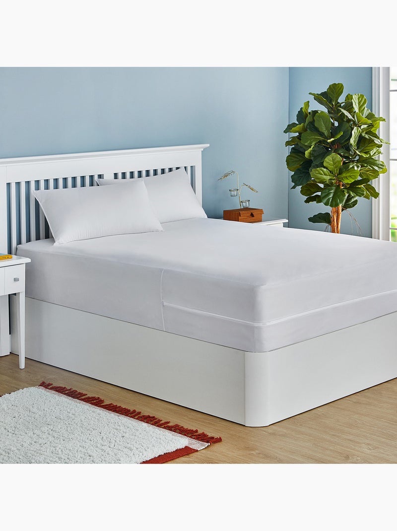 Funda de colchón -Hasta 34 cm- Impermeable Blanco - Kiabi