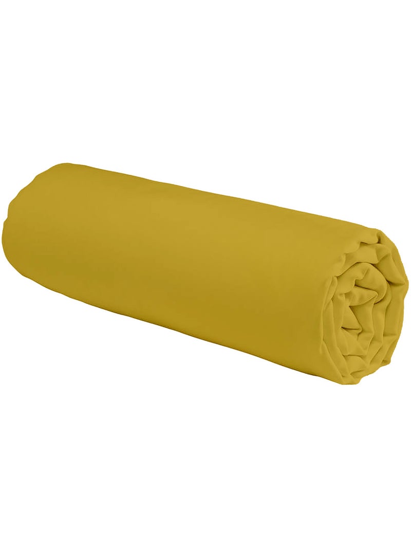 Funda de colchón de algodón 57 hilos/cm2, copas de 28 cm, Gris liso – Future Home Amarillo - Kiabi