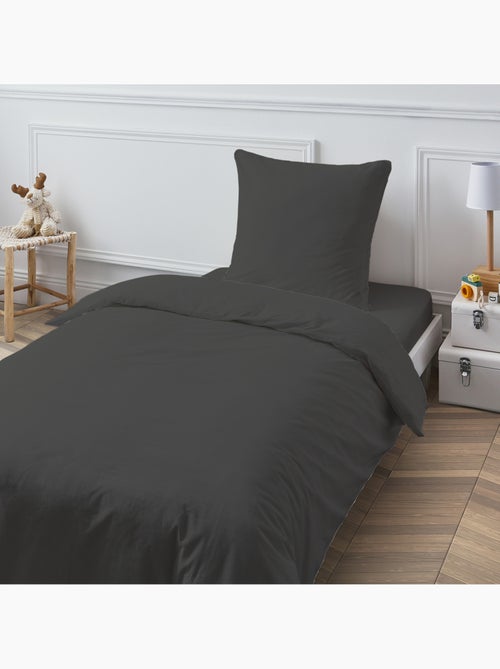 Funda de colchón de algodón 57 hilos/cm2, copas de 28 cm, Gris liso – Future Home - Kiabi