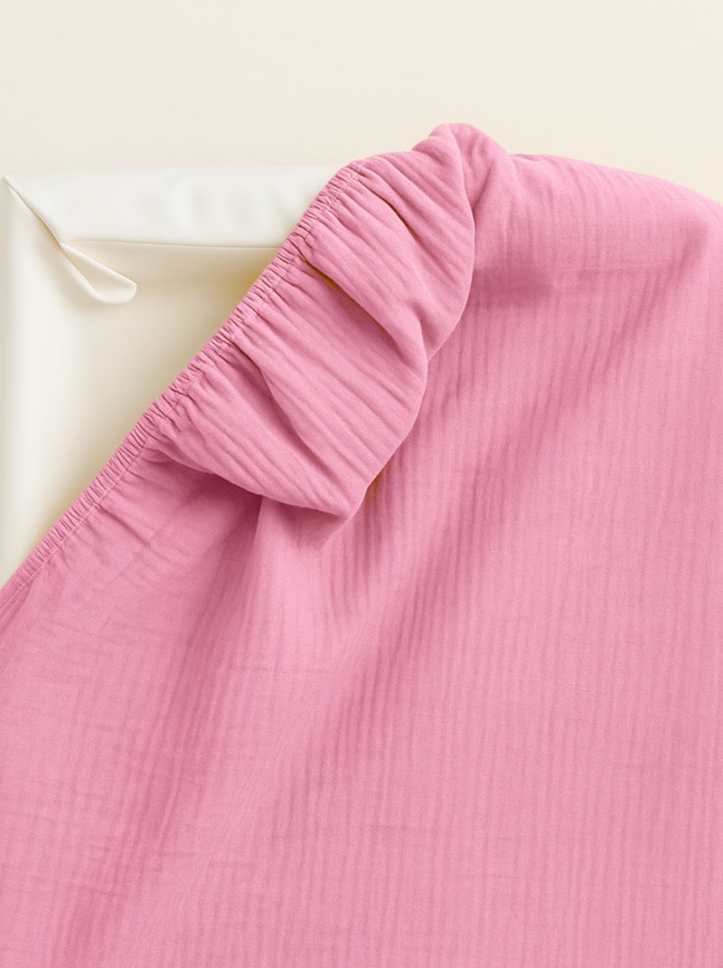 Funda de Colchón para Cambiador en Algodón Bio Rosa - Kiabi