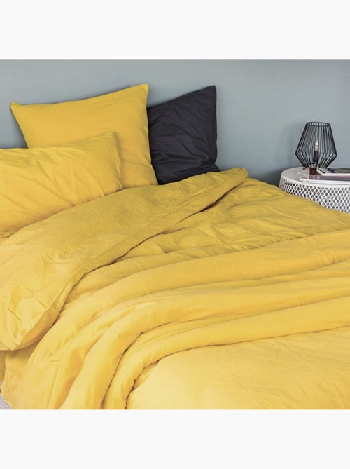 Funda de edredón liso en algodón lavado - Kiabi