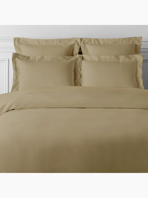 Funda de edredón satén de algodón beige - Kiabi