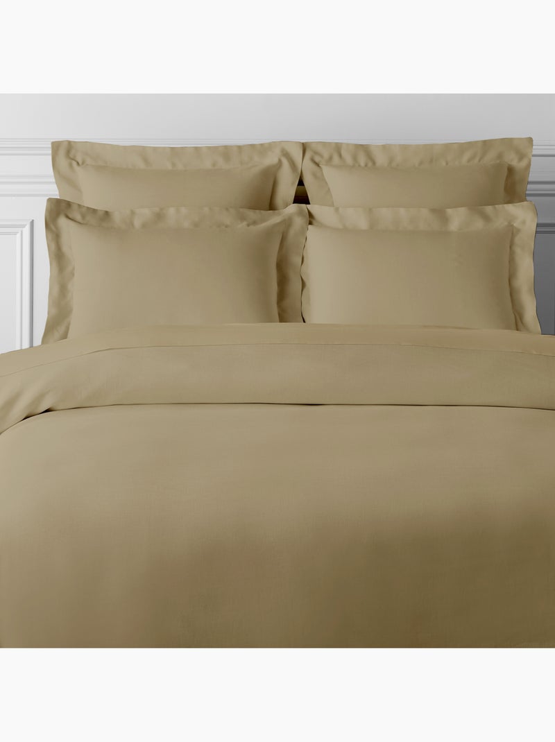 Funda de edredón satén de algodón beige Beige - Kiabi
