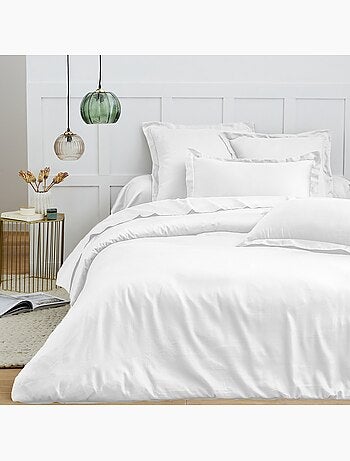Funda de edredón satén de algodón blanco