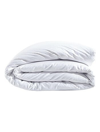 Funda de edredón satén de algodón rayas 94 hilos/cm² blanco