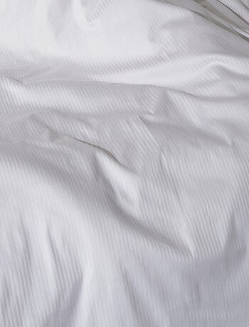 Funda de edredón satén de algodón rayas 94 hilos/cm² blanco