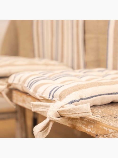 Funda de silla acolchada a rayas en tela de lona - Kiabi