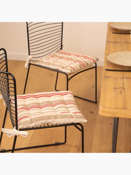 Funda de silla acolchada a rayas en tela de lona - Kiabi Funda de silla acolchada a rayas en tela de lona - Kiabi