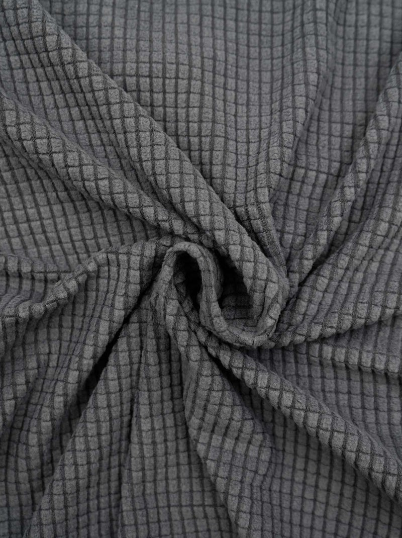 Funda de silla elástica gofrada para asiento de 40 a 50 cm Gris antracita - Kiabi