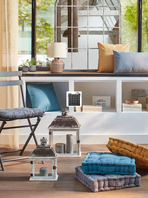 Funda de silla estampada y acolchada con lazos - Kiabi