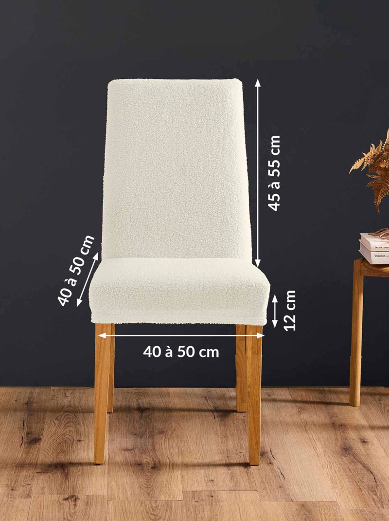 Funda de silla extensible de rizo Beige concha - Kiabi