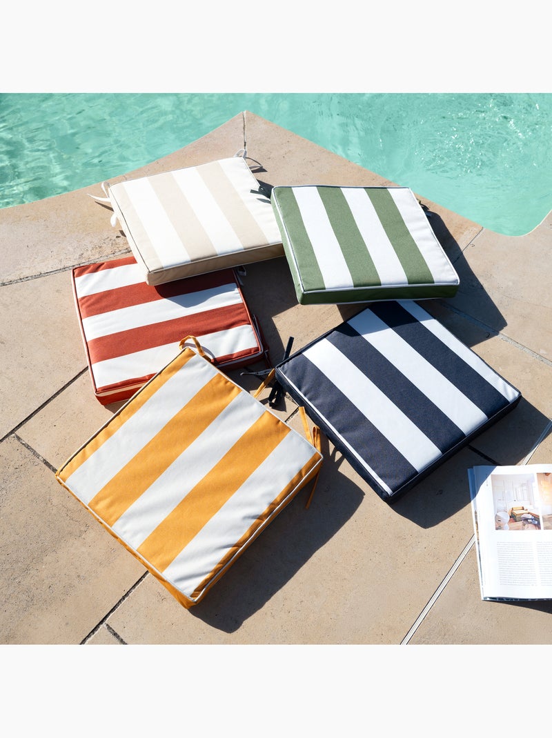 Funda de silla impermeable y desenfundable ARCACHON con rayas Amarillo - Kiabi