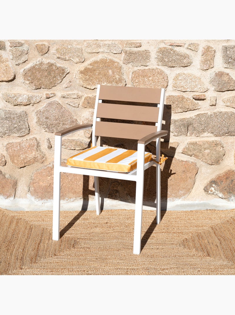 Funda de silla impermeable y desenfundable ARCACHON con rayas Amarillo - Kiabi