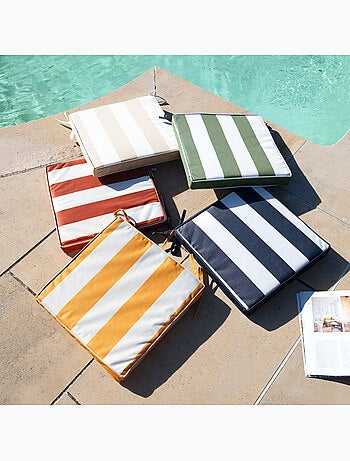 Funda de silla impermeable y desenfundable ARCACHON con rayas