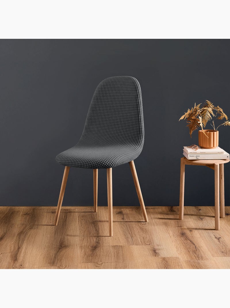 Funda elástica para silla escandinava de tela gofrada Gris antracita - Kiabi