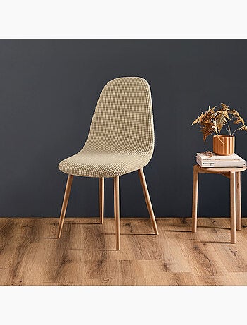 Funda elástica para silla escandinava de tela gofrada