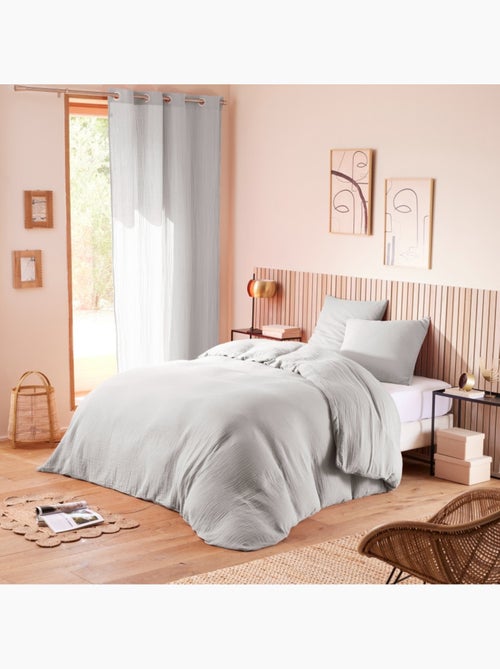 Funda nórdica + 1 funda de almohada – gasa de algodón – avy - Kiabi Funda nórdica + 1 funda de almohada – gasa de algodón – avy - Kiabi