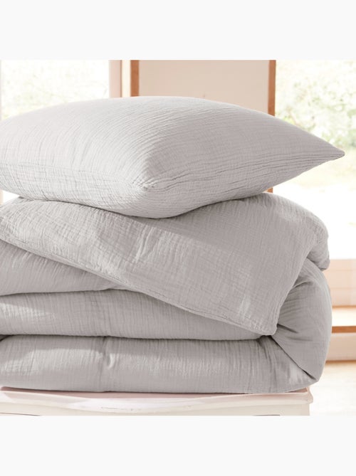 Funda nórdica + 1 funda de almohada – gasa de algodón – avy - Kiabi Funda nórdica + 1 funda de almohada – gasa de algodón – avy - Kiabi