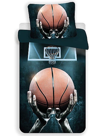 Funda nórdica 140 cm x 200 cm algodón estampado baloncesto fotorrealista nba basket usa