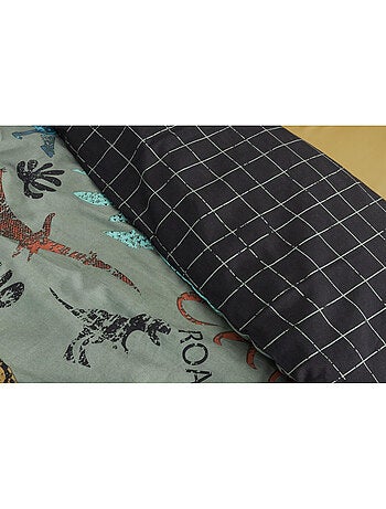 Funda nórdica + 2 fundas de almohada 100% algodón 57 hilos - dinosaurios trias