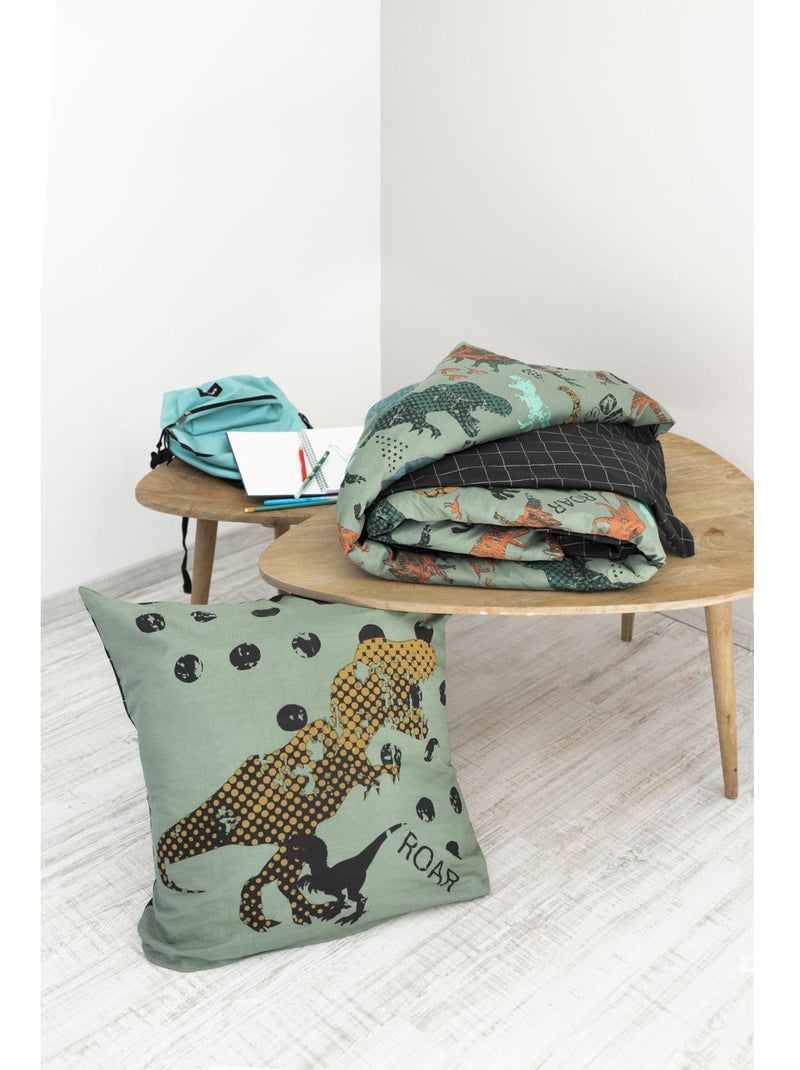 Funda nórdica + 2 fundas de almohada 100% algodón 57 hilos - dinosaurios trias Multicolor - Kiabi
