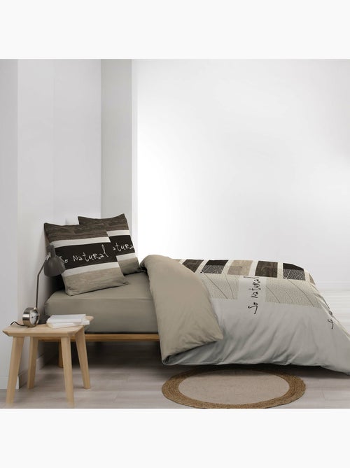 Funda nórdica + 2 fundas de almohada – algodón 42 hilos – motivo so natural - Kiabi Funda nórdica + 2 fundas de almohada – algodón 42 hilos – motivo so natural - Kiabi