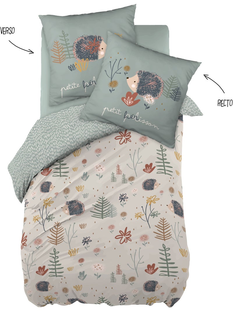 Funda nórdica + 2 fundas de almohada algodón 57 hilos conejo travieso Beige - Kiabi