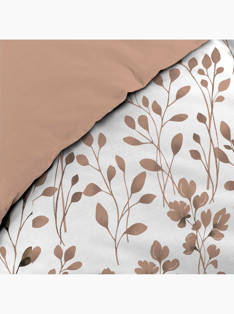 Funda nórdica + 2 fundas de almohada – algodón 57 hilos – estampado vegetal Moca - Kiabi