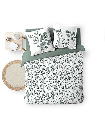 Funda nórdica + 2 fundas de almohada – algodón 57 hilos – estampado vegetal