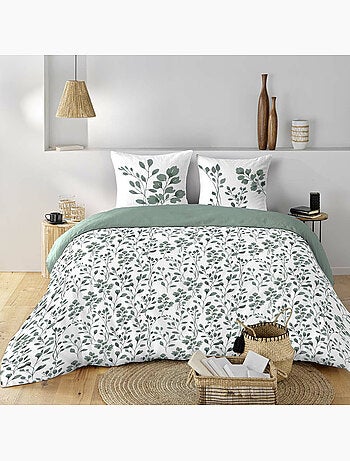 Funda nórdica + 2 fundas de almohada – algodón 57 hilos – estampado vegetal